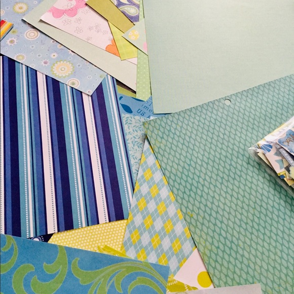 Scrapbook Office 3 Lb Lot Of Blue Green Card Stock Specialty Paper